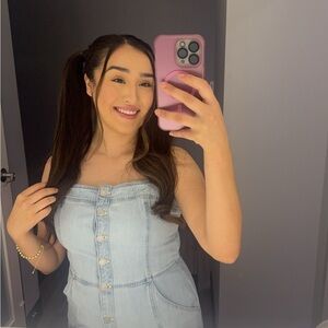 Light Blue Denim Button-Up Dress